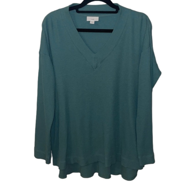 J. Jill Tops - J Jill Waffle Knit High Low Lightweight Longsleeve V Neck Tunic Flowy M